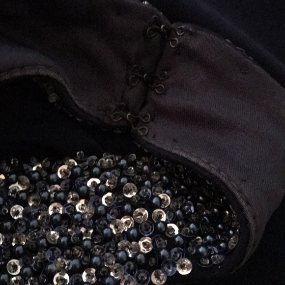 JS Boutique Navy Dress w Sequin/Beaded Collar, 6 - Picture 8 of 8